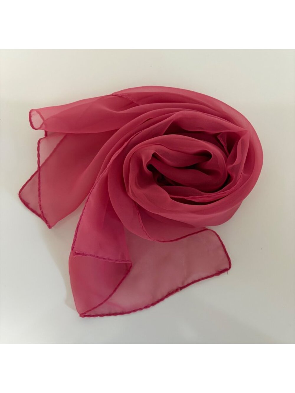 Sheer Rose Pink Chiffon Scarf Sheer Wrap Feminine Romantic Capsule Wardrobe